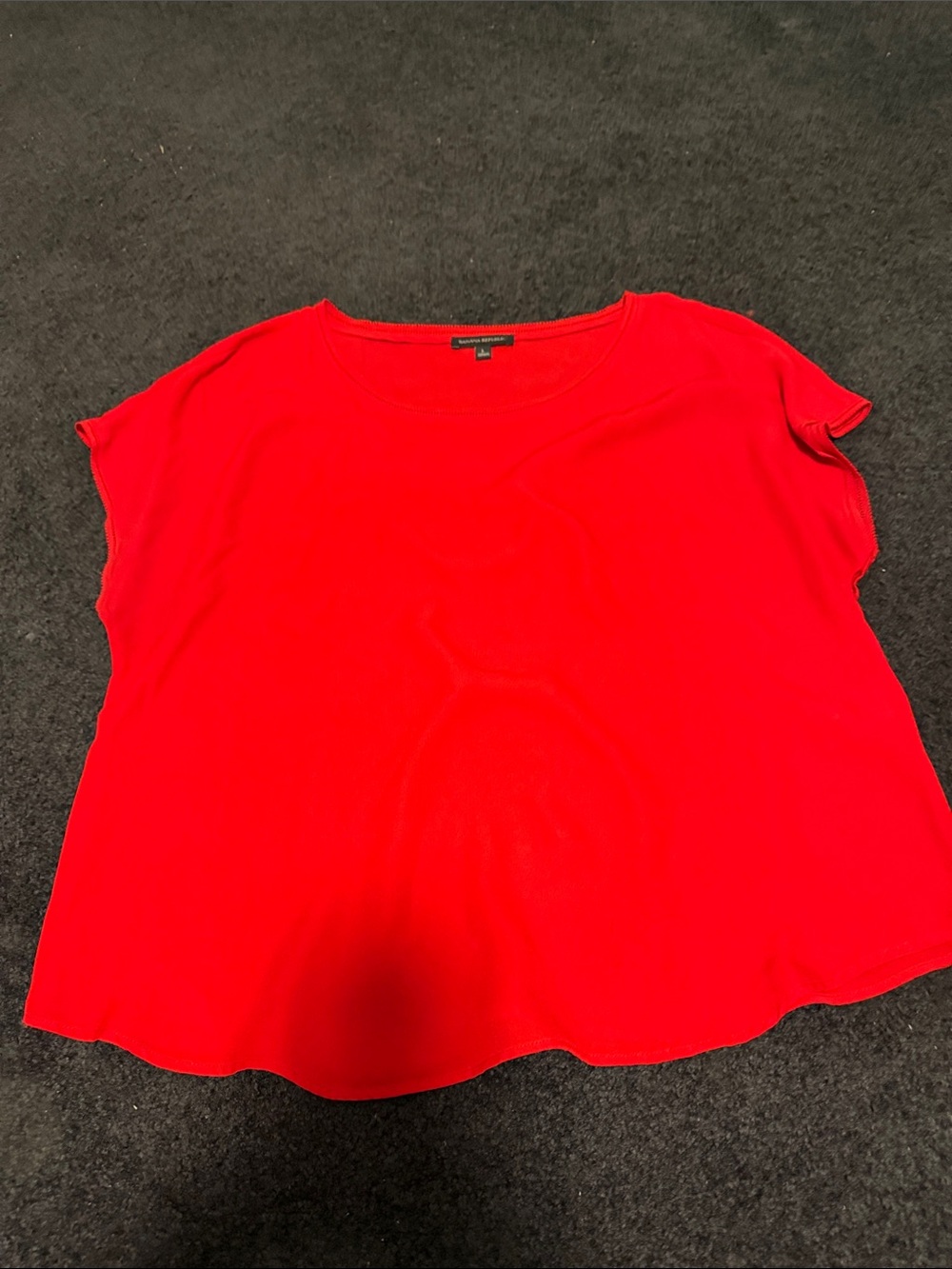 Banana Republic Bright Red Short Sleeve Scoop Neck Top